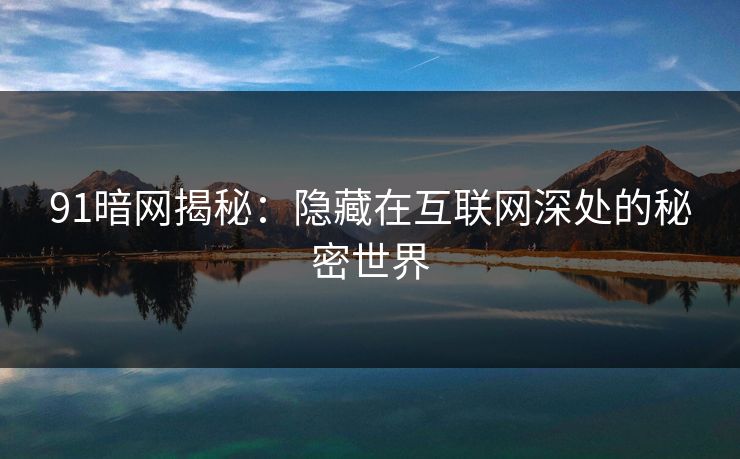 91暗网揭秘：隐藏在互联网深处的秘密世界